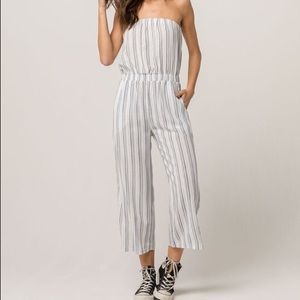 Striped Strapless Jumpsuit